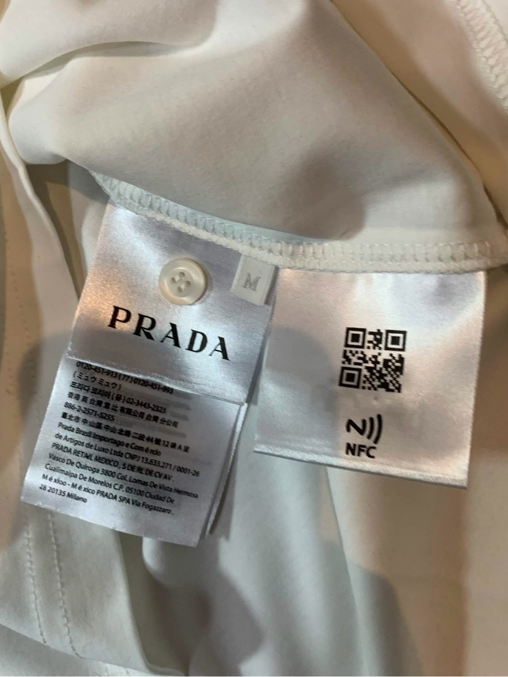 Prada White Polo Nylon Mens MEDIUM - Picture 5 of 5